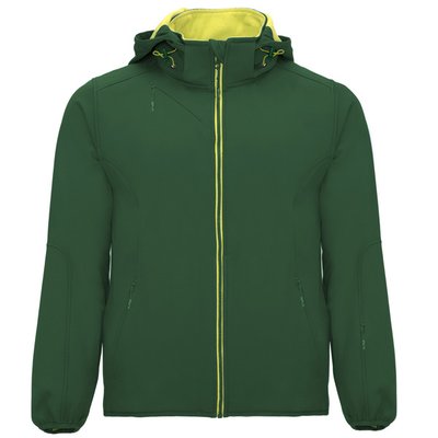 Cazadora Softshell con capucha extraíble Verde Botella/Lima Punch S