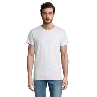 Camiseta ajustada de cuello redondo para hombre Ceniza M