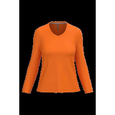 Camiseta manga larga mujer algodón entallada Orange M