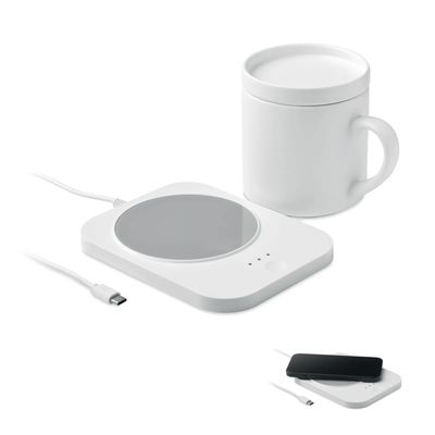 Calentador de tazas inalámbrico con taza cerámica