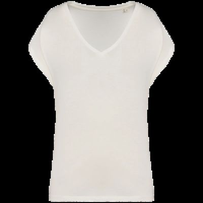 Camiseta algodón orgánico mujer holgada Ivory M