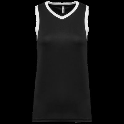 Camiseta baloncesto para mujer Black / White Xs