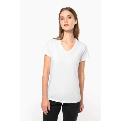 Camiseta cuello de pico mujer