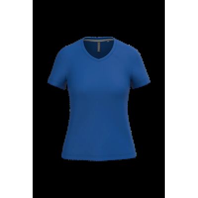 Camiseta de manga corta cuello pico mujer Royal Blue Xl