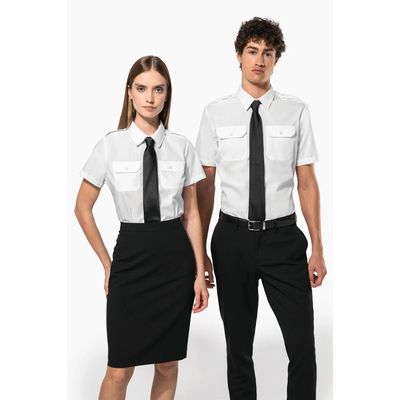 Camisa piloto manga corta mujer
