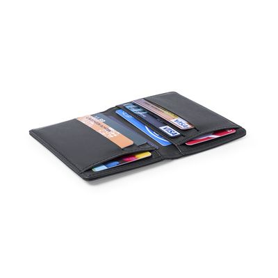 Cartera tarjetero de polipiel negra