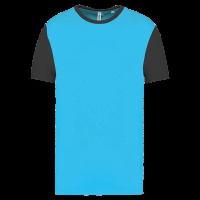 Camiseta bicolor adulto poliéster Light Turquoise / Dark Grey M