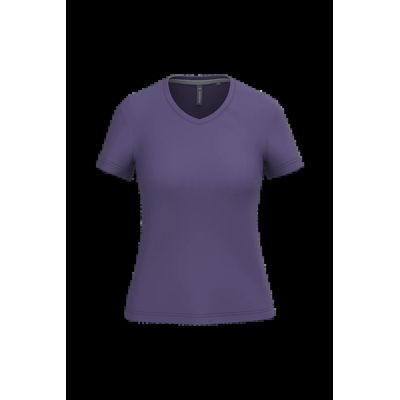 Camiseta de manga corta cuello pico mujer Purple M