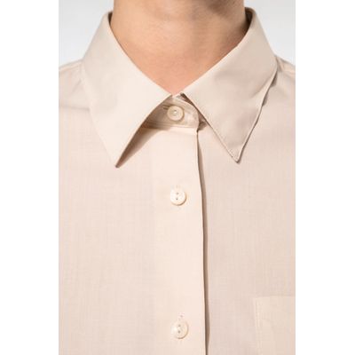 Camisa popelina media manga mujer