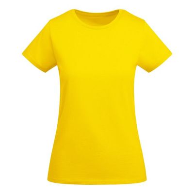 Camiseta entallada mujer algodón orgánico Amarillo S