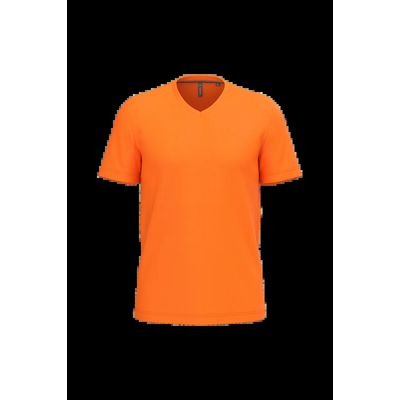 Camiseta de algodón con cuello de pico Orange 3Xl