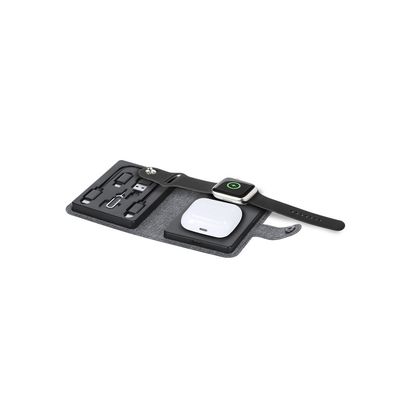 Cargador inalámbrico RPET con auriculares