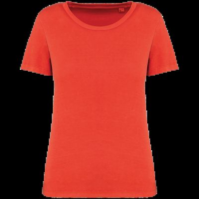 Camiseta ajustada algodón orgánico mujer Washed Paprika Xl