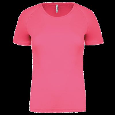 Camiseta de deporte mujer poliéster Fluorescent  Pink Xs