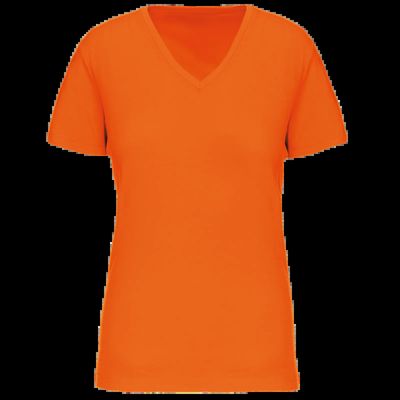 Camiseta de mujer cuello de pico Orange 3Xl