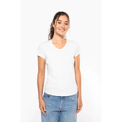 Camiseta cuello de pico mujer