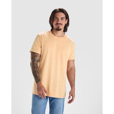 Camiseta de algodón lavado ácido de hombre