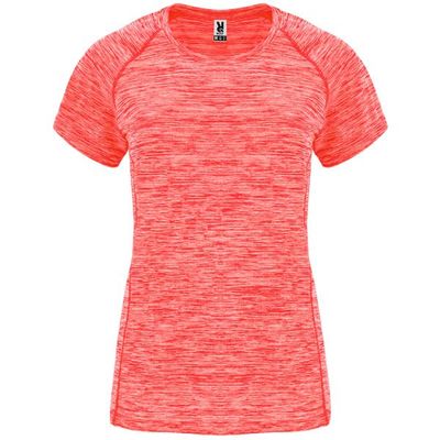 Camiseta Técnica Mujer Entallada Manga Ranglán Coral Fluor Vigore L