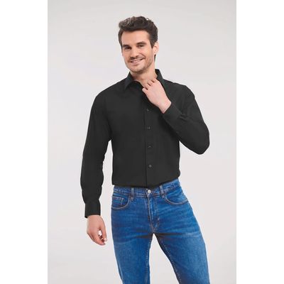 Camisa Popelina Polialgodón Hombre Black S