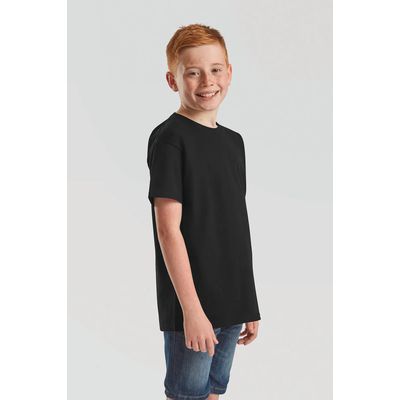 Camiseta infantil 100% algodón Black 3/4 Ans