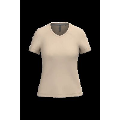 Camiseta de manga corta cuello pico mujer Light Sand M