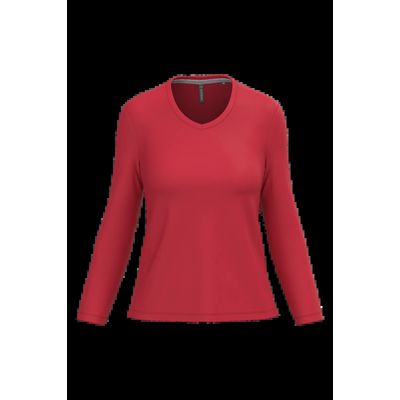 Camiseta manga larga mujer algodón entallada Red Xl