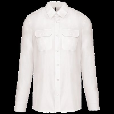 Camisa de piloto manga larga para hombre White L