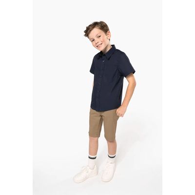 Camisa popelina manga corta infantil