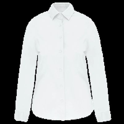 Camisa entallado manga larga mujer White L