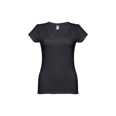 Camiseta Mujer Entallada de Algodón Escote V