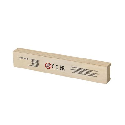 Caja de madera con 6 lápices de colores y regla