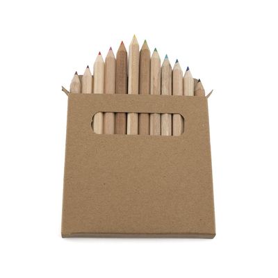 Caja de 12 lápices de color en cartón natural