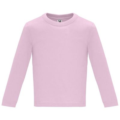 Camiseta Manga Larga Bebé Rosa Claro 6 Meses