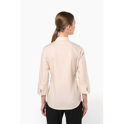 Camisa popelina media manga mujer