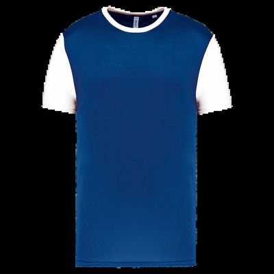 Camiseta bicolor adulto poliéster Dark Royal Blue / White Xl