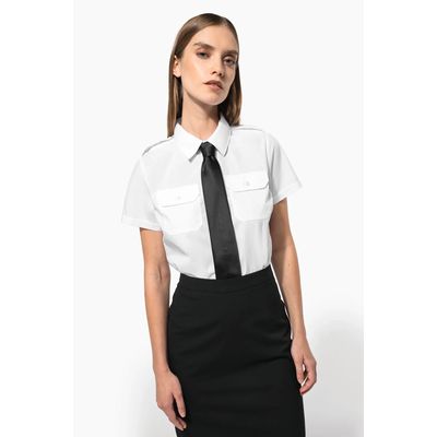 Camisa piloto manga corta mujer