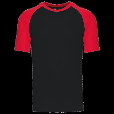 Camiseta bicolor manga corta hombre Black / Red 3Xl