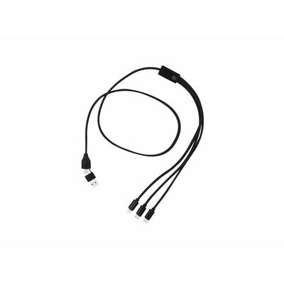 Cable cargador aluminio reciclado dual 3 salidas Neg