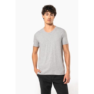 Camiseta cuello de pico Color jaspeado