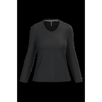 Camiseta manga larga mujer algodón entallada Black M