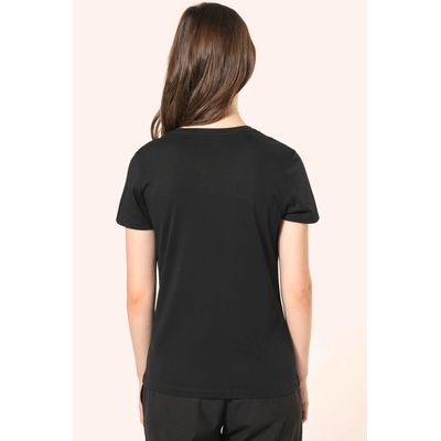 Camiseta algodón cuello pico mujer