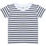 Camiseta de bebé a rayas de algodón White / Oxford Navy 0/6M
