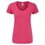 Camiseta Mujer Cuello Pico Fucsi XS