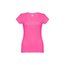 Camiseta Mujer Entallada de Algodón Escote V Rosa L