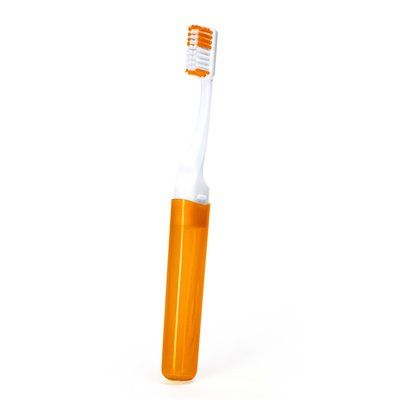 Cepillo de dientes bicolor plegable Naranja Talla Única Adulto