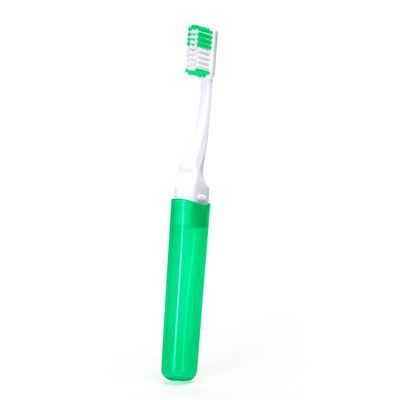 Cepillo de dientes bicolor plegable Verde Helecho