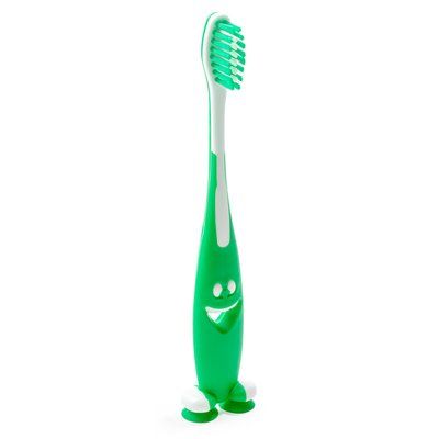 Cepillo de dientes infantiles con ventosas Verde Helecho Talla Única Infantil