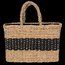 Cesta de junco trenzado Striped Seagrass Black / Black Night