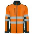 Chaqueta Softshell Alta Visibilidad Cuello Alto Marino/Naranja Fluor M