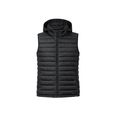 Chaleco unisex RPET con capucha y bolsillos Neg L